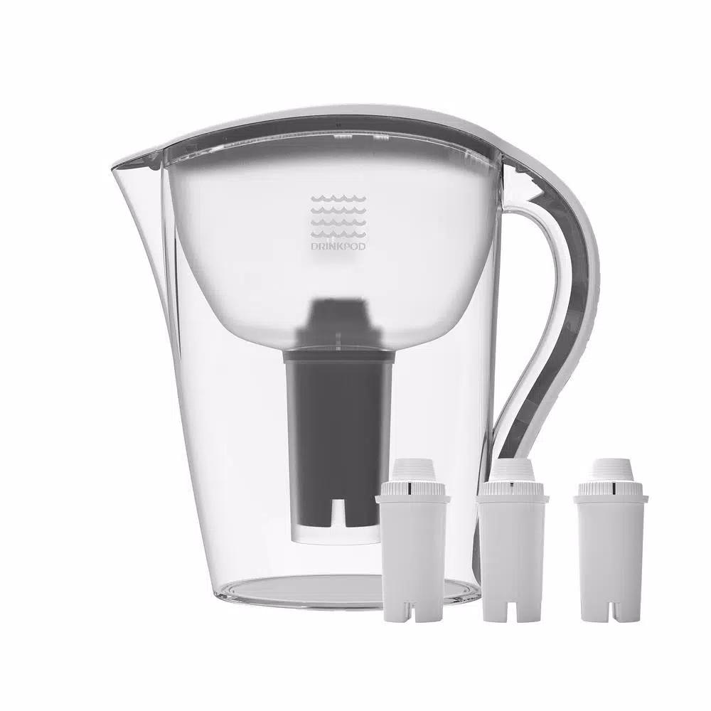 Drinkpod Ultra-Premium Alkaline Water Pitcher, 3.5L Capacity Water Ionizer (3-Pack)