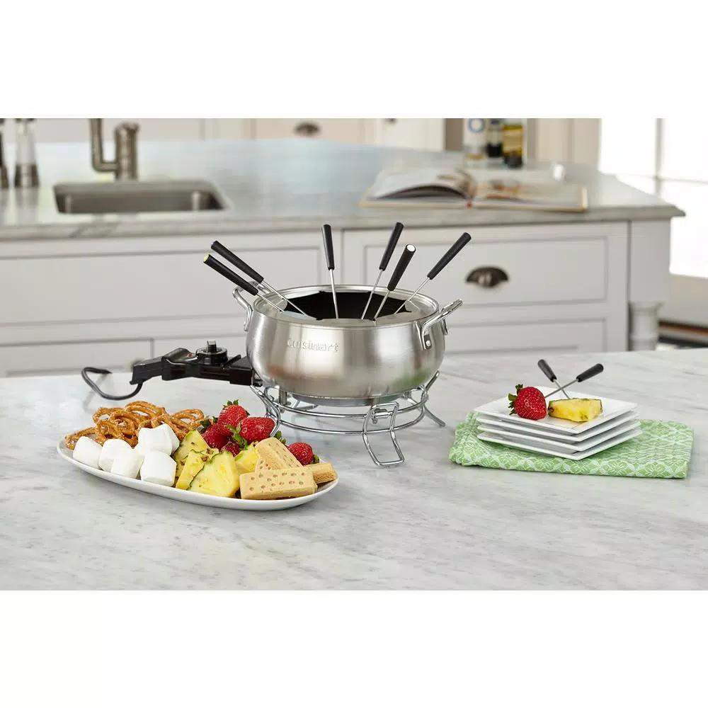 Cuisinart Electric Fondue Set, 3 Qt. Brushed Stainless Steel Pot with Adjustable Temperature