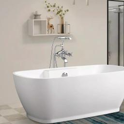 Vanity Art 40 in. Freestanding Single-Handle Claw Foot Tub Faucet with Hand Shower, Polished Chrome thumbnail 4