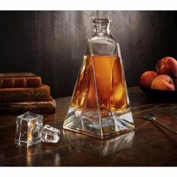 JoyJolt Atlas 22 oz. Crystal Whiskey Decanter with Stopper, Square Design thumbnail 4