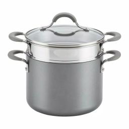 Circulon Elementum 5 Qt. Hard-Anodized Nonstick Multipot with Steamer Insert, Oyster Gray thumbnail 1