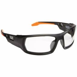 Klein Tools Professional Safety Glasses, Clear Polycarbonate Lens, Black/Orange Frame thumbnail 1