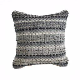 LR Resources Nia Black and Grey Striped Hypoallergenic Throw Pillow, 18 x 18 in. thumbnail 1