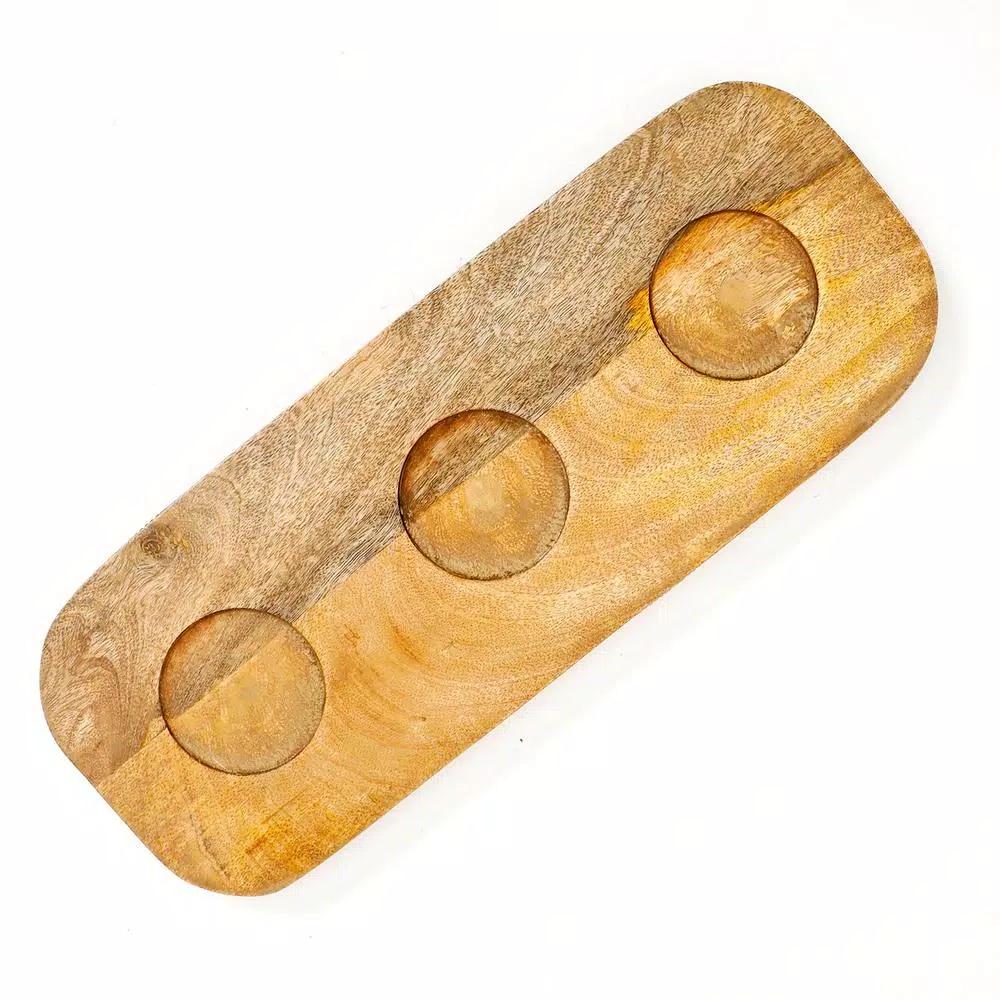 Gibson Elite Pinehurst 3-Piece Wood Condiment Bowls and Tray Set