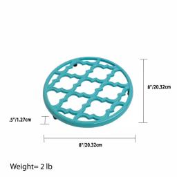 Home Basics Lattice Cast Iron Turquoise Trivet Set of 2 - Heat Resistant Decorative Hot Mats thumbnail 5