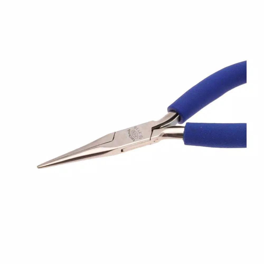 Aven 5 in. Chain Nose Pliers with Extra Long Serrated Jaws, 400 Series Stainless Steel, ESD Safe