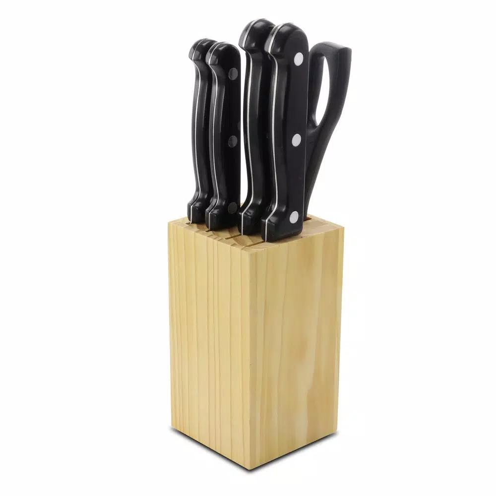 Gibson Collarette 6-Piece Preparation Cutlery Set with Wood Block