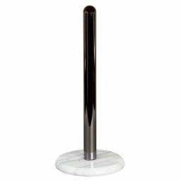Creative Home Natural Marble Paper Towel Holder with Gunmetal Metal Pole, 12 in. Height thumbnail 5