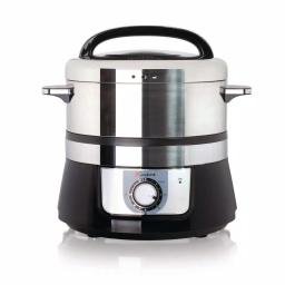 Euro Cuisine 3.4 Qt. Stainless Steel Electric Food Steamer and Rice Cooker, 1200W, Black thumbnail 1
