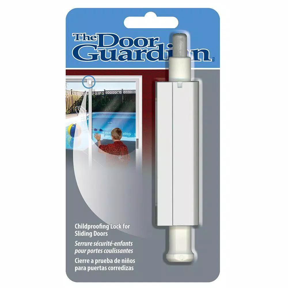 Cardinal Gates Patio Door Guardian Sliding Door Security and Childproof Lock, White