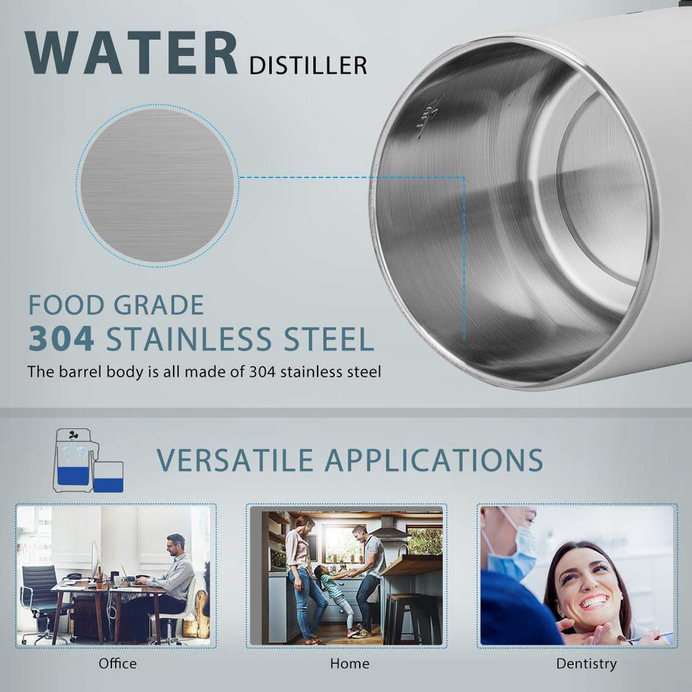VIVOHOME 16-Cup Water Distiller Machine, 4L Countertop Water Purifier with Carbon Filter for Home and Office