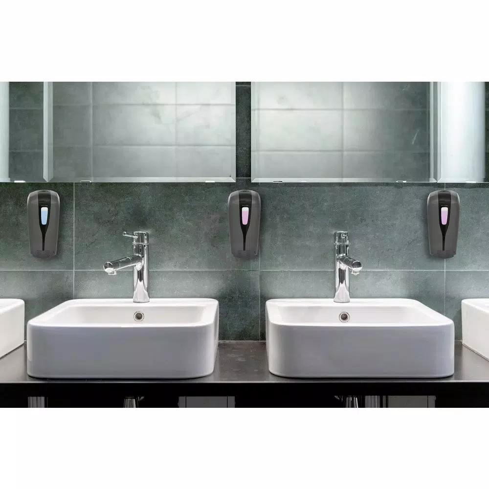 Alpine Industries Aspen Commercial 16 oz. Manual Foam Soap Dispenser, Gray/Black Refillable Wall Mount