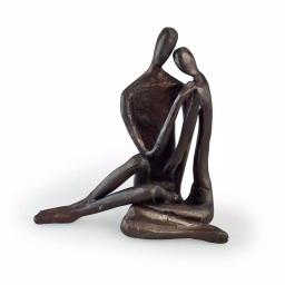 Danya B Cast Bronze Couple Embracing Sculpture - Handcrafted Sand Cast Metal Statuary thumbnail 3