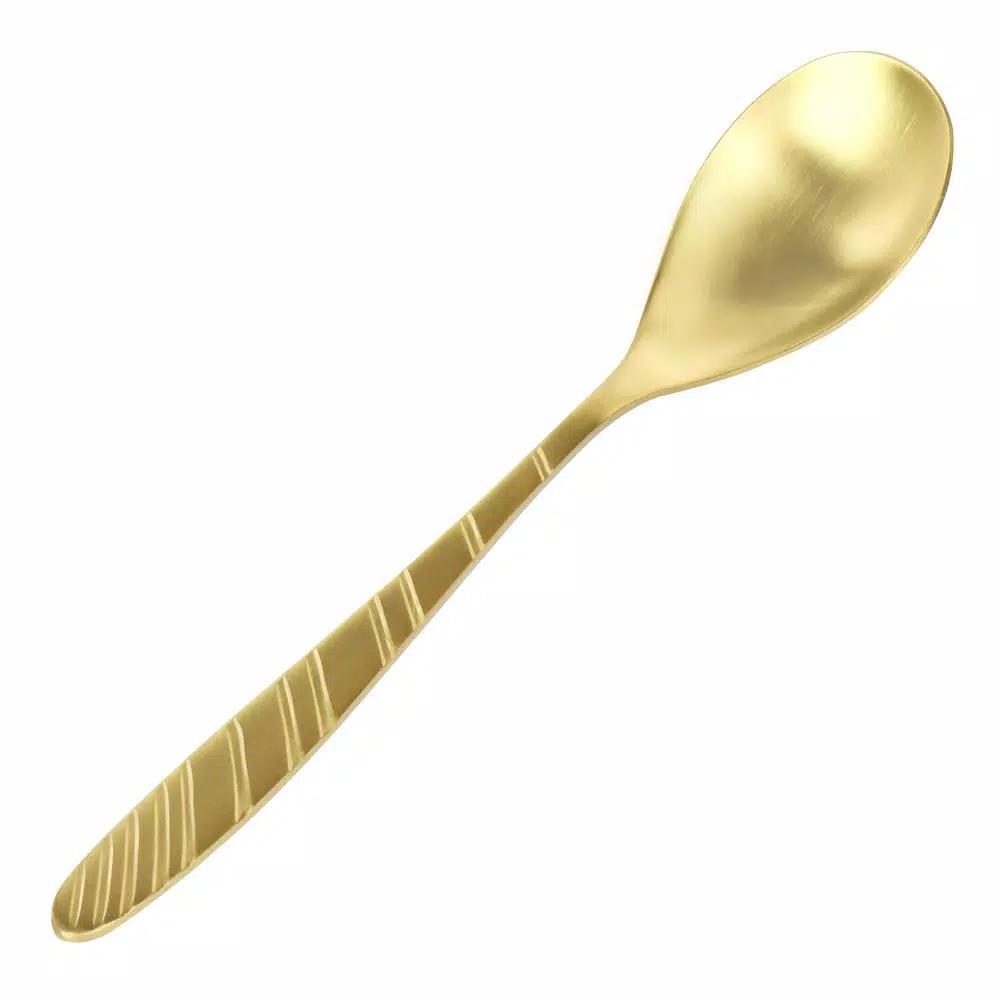 Megachef La Vague 20-Piece Matte Gold Flatware Set, 18/10 Stainless Steel Service for 4