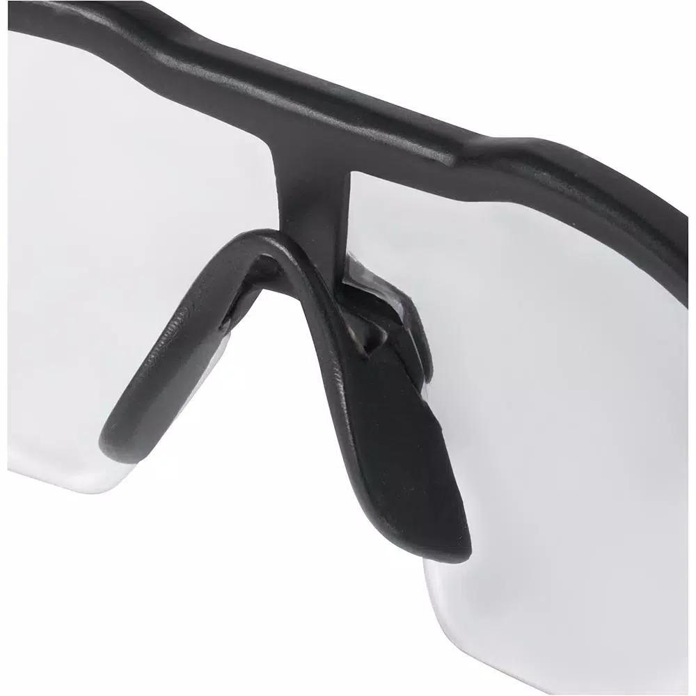 Milwaukee Safety Glasses with Clear Lenses and Corded Red Reusable Earplugs, 4-Piece Set