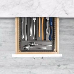 Spectrum Vintage Industrial Gray Steel 5-Compartment Silverware Drawer Organizer Tray thumbnail 4