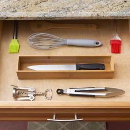 Unbranded Bamboo Drawer Organizer - 15 in. x 3 in. x 2.5 in. Rustic Wood Storage Box thumbnail 3