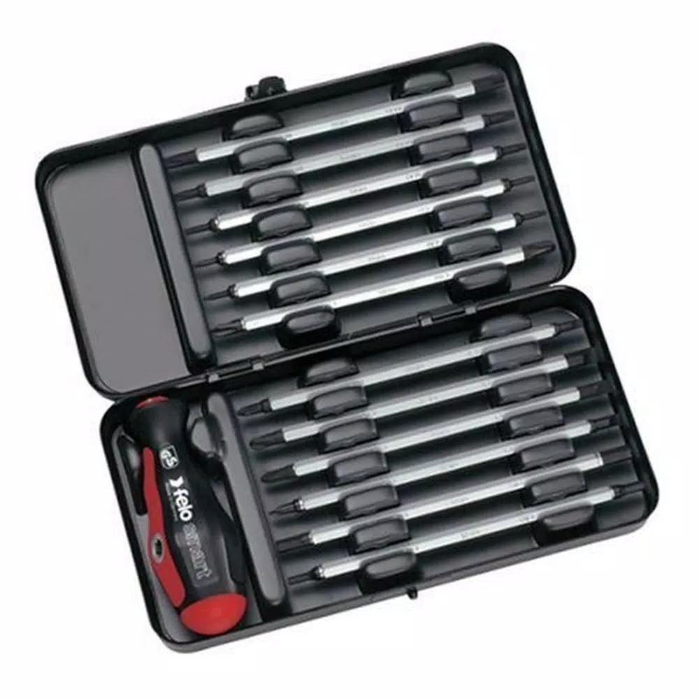 Felo Metric Smart Box 13-Piece Screwdriver Set with T-Handle and Interchangeable Blades