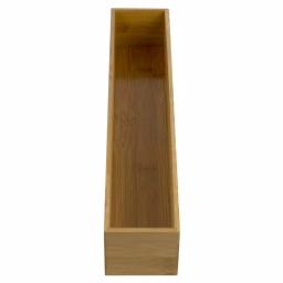 Unbranded Bamboo Drawer Organizer - 15 in. x 3 in. x 2.5 in. Rustic Wood Storage Box thumbnail 1
