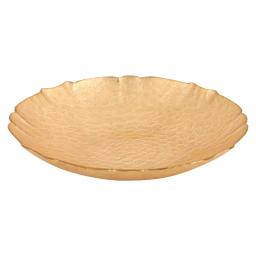 Badash Crystal Victoria Authentic 12 in. Gold Leaf on Glass Serving Bowl, 32 oz. thumbnail 1
