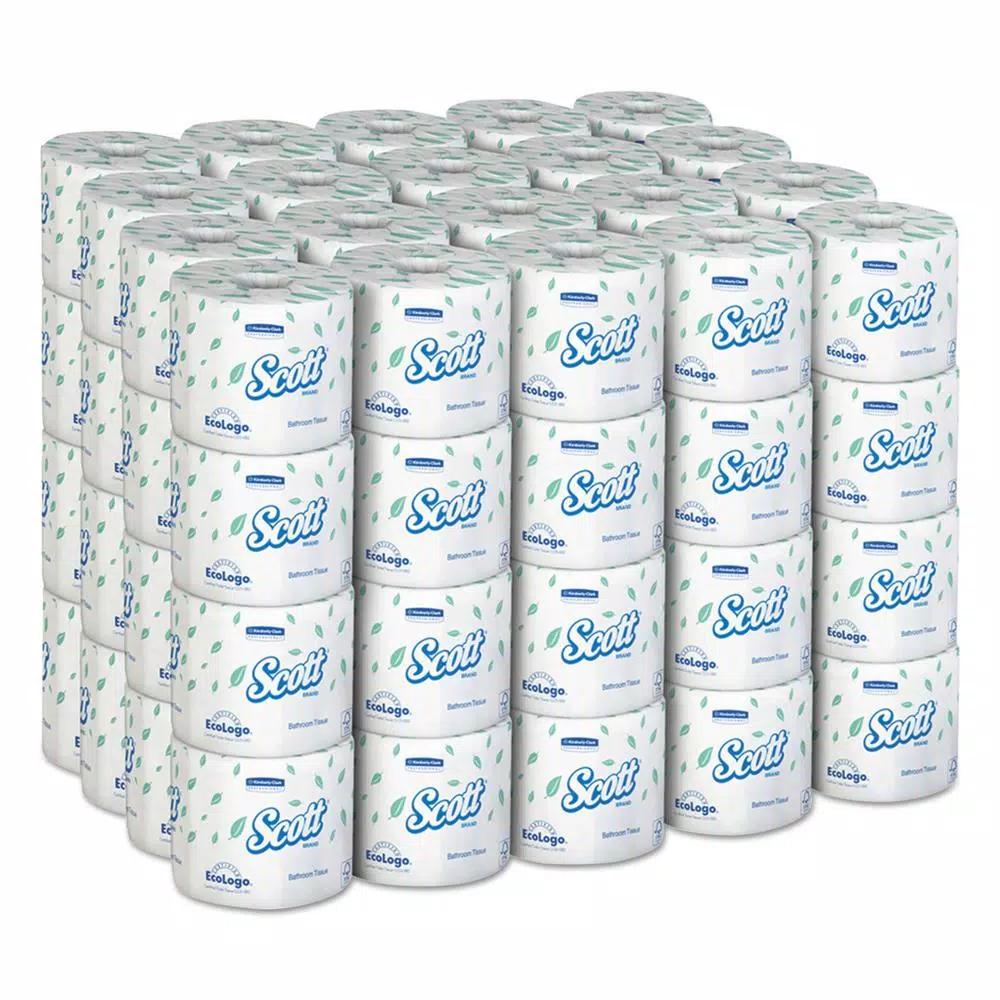 Kimberly-Clark PROFESSIONAL Scott Standard 1-Ply White Bath Tissue, 80 Rolls