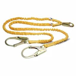 Werner SoftCoil 6 ft. Twin Leg Lanyard with Energy Absorbing Inner Core and Rebar Hooks thumbnail 1