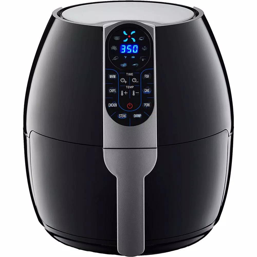 GoWISE USA 5.0 Qt. Black Electric Air Fryer with 8 Presets and Recipe Book