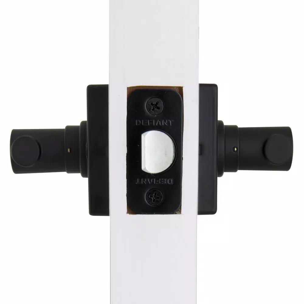 Defiant Highland Matte Black Passage Door Lever with Square Rose