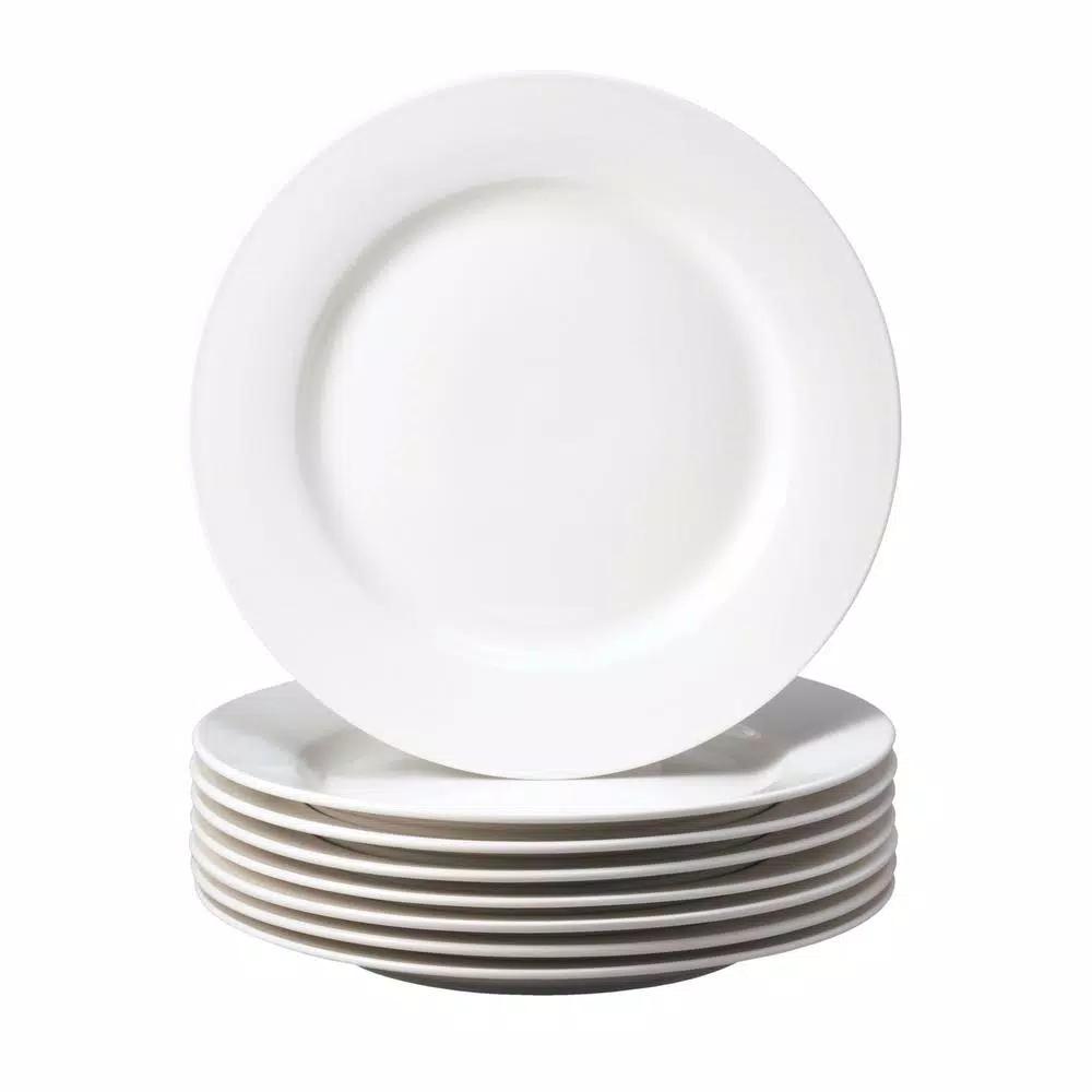 THOMSON POTTERY Basic White Stoneware Salad Plates, Set of 8