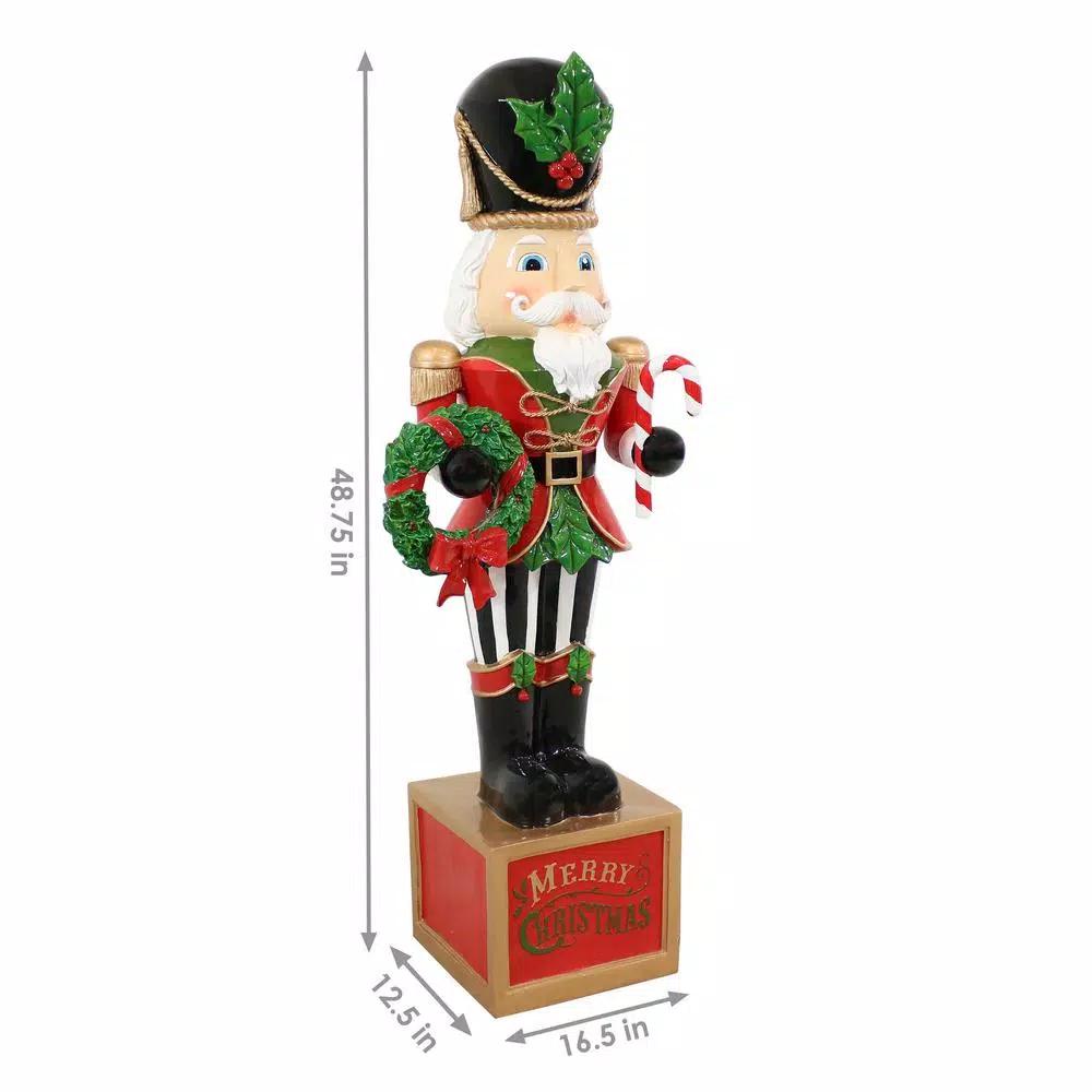 Sunnydaze Decor 48 in. Karl Nutcracker Christmas Statue - Indoor/Outdoor Resin Sculpture