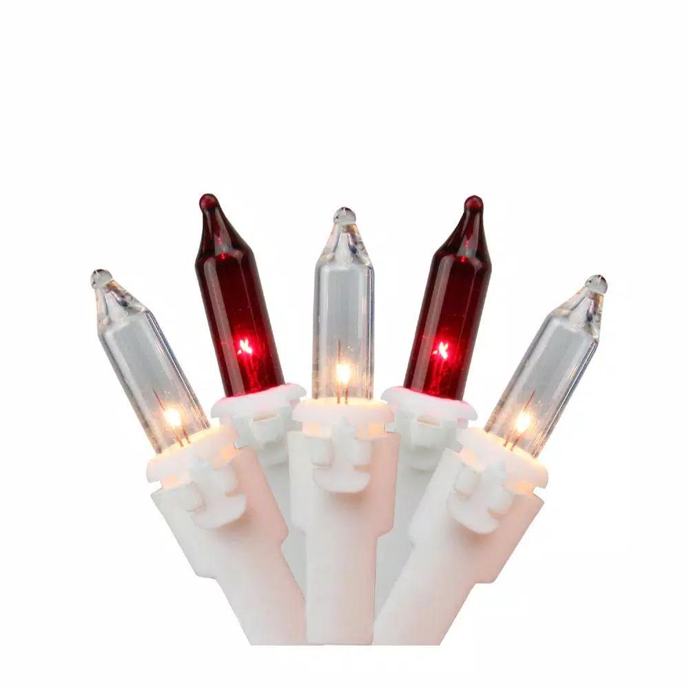 Northlight 50-Light Red and Clear Mini Window Curtain Icicle Christmas Lights with White Wire