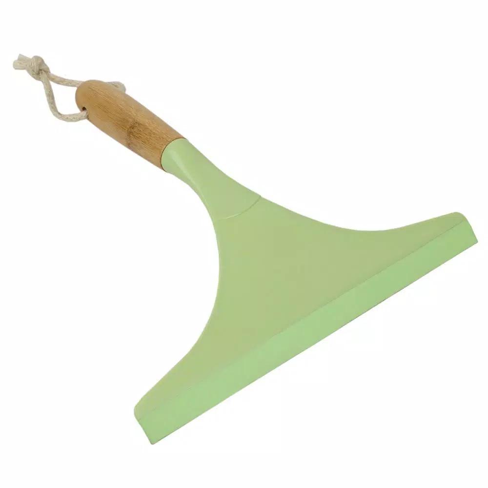 Home Basics 1.75 in. Bamboo Window Squeegee with Rubber Blade and Handle