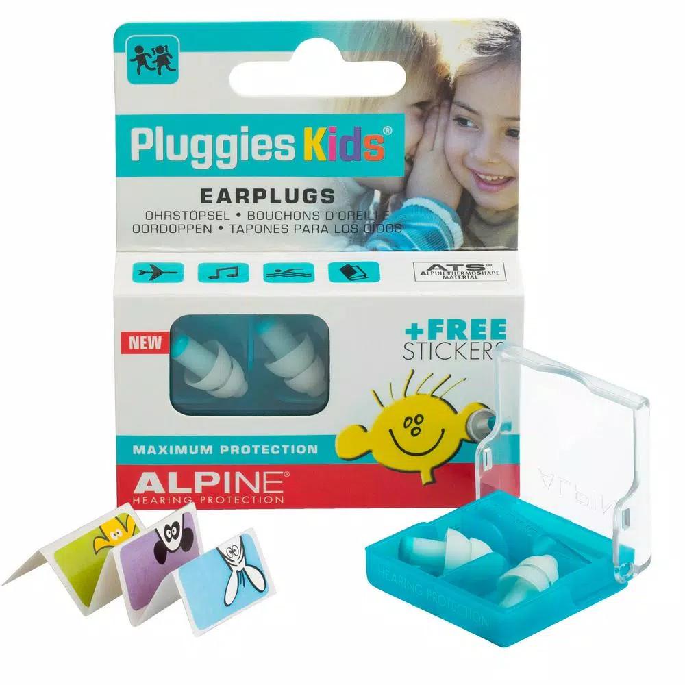 Alpine Pluggies Kids ThermoShape Earplugs - Blue Hearing Protection for Ages 3-12