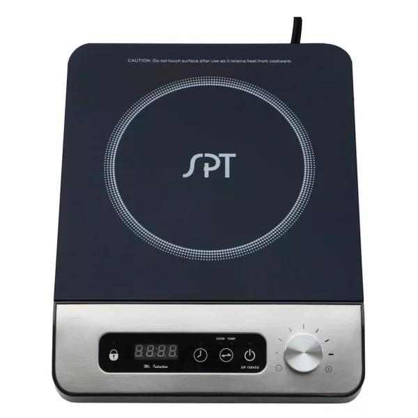 SPT 1650W 8 in. Single Burner Induction Cooktop with 3.5L Stainless Steel Pot and Glass Lid