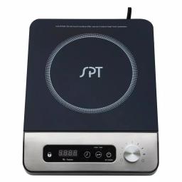 SPT 1650W 8 in. Single Burner Induction Cooktop with 3.5L Stainless Steel Pot and Glass Lid thumbnail 1