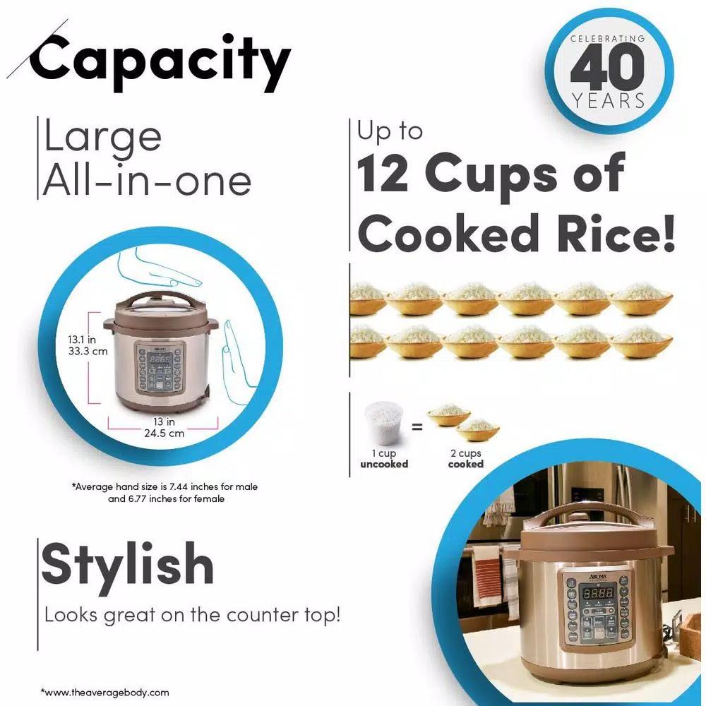 AROMA 4 Qt. Brown Electric Multi-Cooker Pressure Cooker with Aluminum Inner Pot