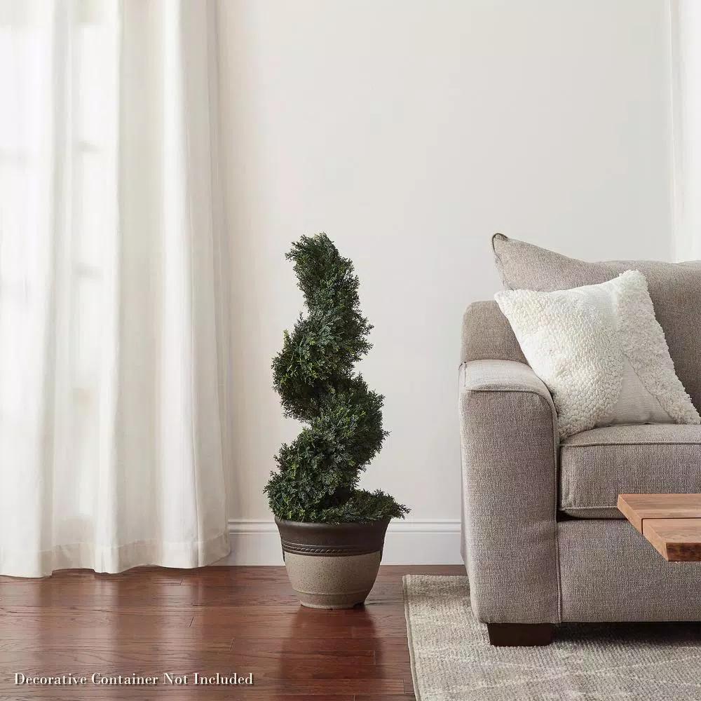 Pure Garden 36 in. Artificial Cypress Spiral Topiary with Pot