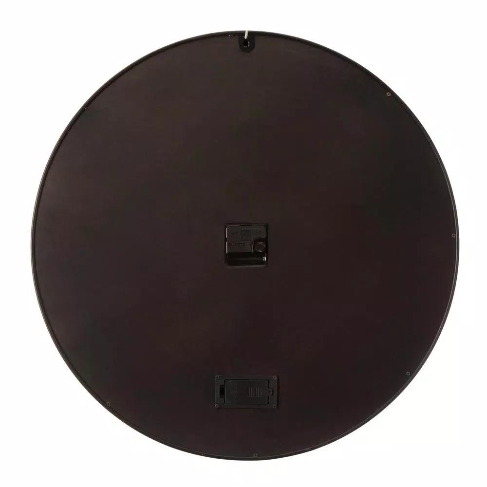 Glitzhome 22.83 in. Oversized Metal Wall Clock with Moving Gears and Roman Numerals