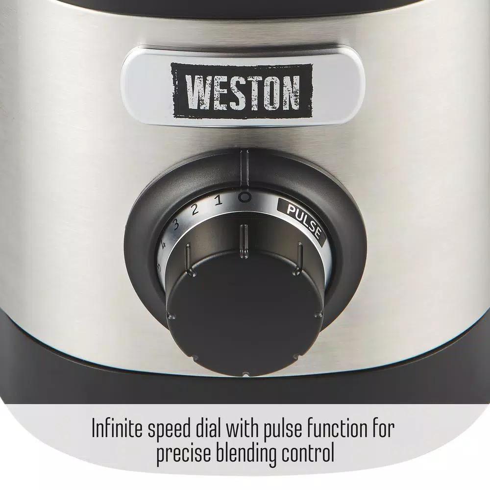 Weston Pro Series 32 oz. 11-Speed Stainless Steel Blender with Sound Shield