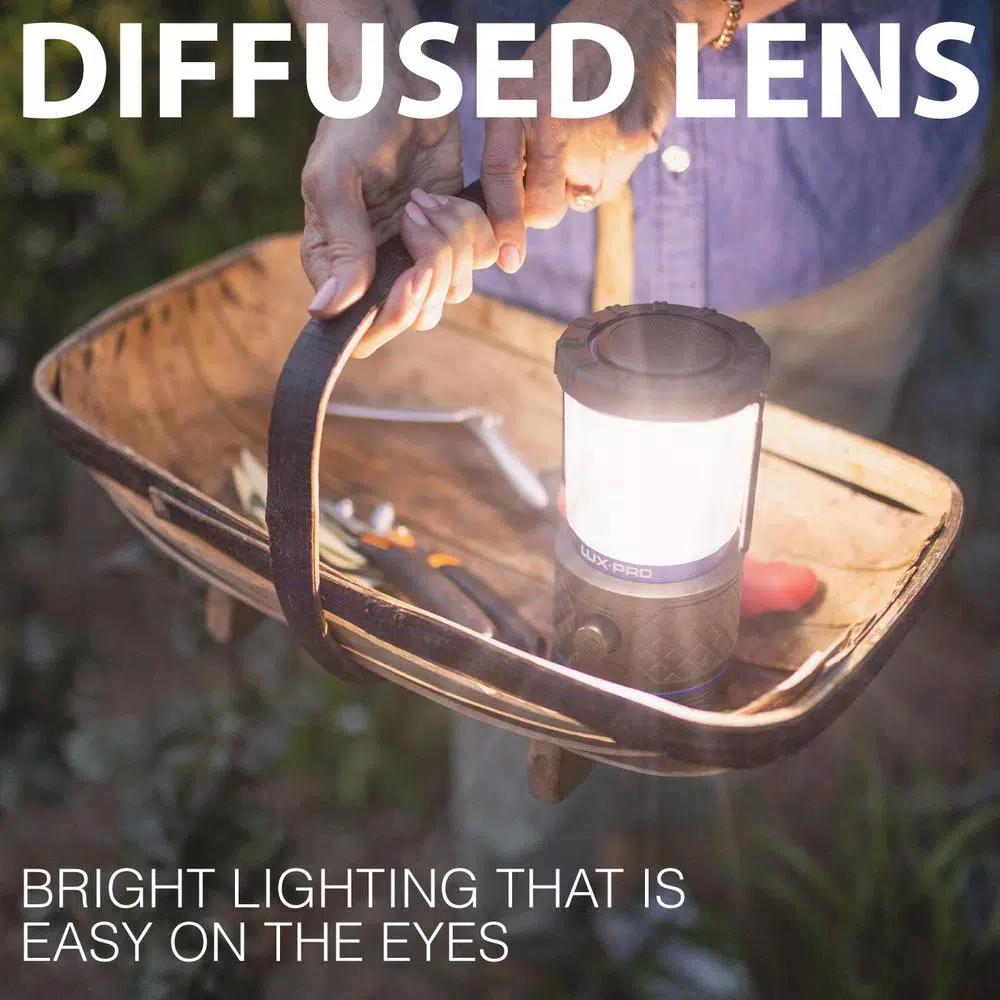 LUXPRO 940 Lumen Dual Power Rechargeable LED Lantern with Power Bank and 360-Degree Diffused Light