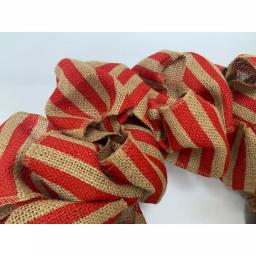 Glitzhome 22 in. Red and Blue Patriotic Burlap Wreath on Grapevine Base thumbnail 3