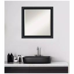 Amanti Art Nero 23 in. Square Beveled Edge Bathroom Vanity Mirror, Black Satin Wood Frame thumbnail 7