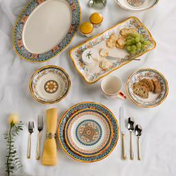 Euro Ceramica Duomo 16.75 in. Rectangular Stoneware Appetizer Platter thumbnail 2