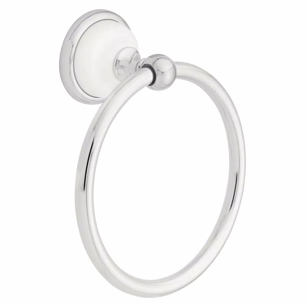 Franklin Brass Bellini Polished Chrome and White Hand Towel Ring