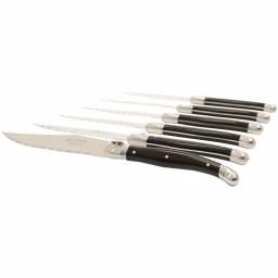 Starfrit European-Style Steak Knife Set, 6-Piece Stainless Steel with Pinewood Storage Box thumbnail 1