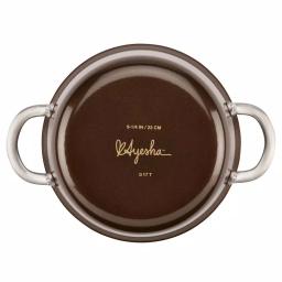 Ayesha Curry Ayesha Home Collection 4.5 Qt. Porcelain Enamel Nonstick Saucepot with Lid, Brown Sugar thumbnail 3