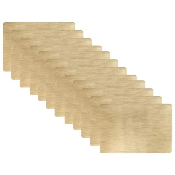 RITZ 19 x 13 in. Bronze Metallic Stitched PVC Placemats, Set of 12