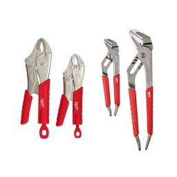 Milwaukee 4-Piece Locking Pliers and Straight-Jaw Pliers Set thumbnail 1