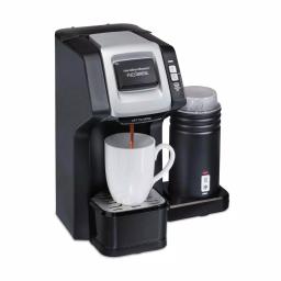 Hamilton Beach FlexBrew Single Serve Coffee Maker with Built-in Milk Frother, Black thumbnail 2