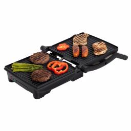 PREMIUM 4-Slice 1400W Non-Stick Panini Press and Indoor Grill, Black and Silver thumbnail 2